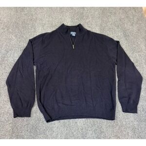 Joseph & Lyman Sweater  Men's Dark Blue 100% Cashmere 1/4 Zip Pullover Size XL
